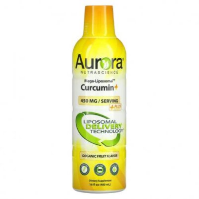 Aurora Nutrascience, Mega-Liposomal Curcumin+, мега липосомальный куркумин, со вкусом органических фруктов, 600 мг, 480 мл (16 жидк. унций) / Куркума и куркумин | Аптека | V4.Ru: Маркетплейс