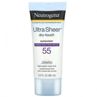 Neutrogena, Ultra Sheer, солнцезащитное средство с текстурой «сухое прикосновение», SPF 55, 88 мл (3,0 жидкой унции) / Солнцезащитные средства | Аптека | V4.Ru: Маркетплейс