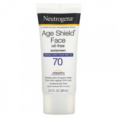 Neutrogena, Age Shield, солнцезащитное средство для лица, SPF 70, 88 мл (3 жидк. Унции) / Солнцезащитные средства, лицо | Аптека | V4.Ru: Маркетплейс