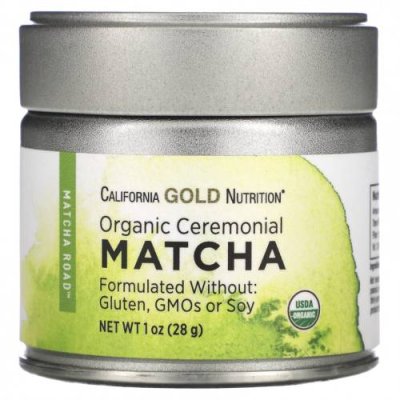 California Gold Nutrition, MATCHA ROAD, органический церемониальный чай матча, 28 г (1 унция) / Чай матча | Аптека | V4.Ru: Маркетплейс