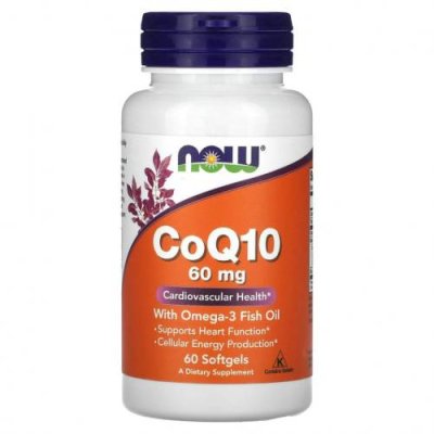 NOW Foods, Коэнзим Q10, 60 мг, 60 мягких таблеток / Коэнзим Q10 (CoQ10) | Аптека | V4.Ru: Маркетплейс