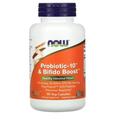 NOW Foods, Probiotic-10 и Bifido Boost, 25 млрд, 90 растительных капсул / Пробиотики | Аптека | V4.Ru: Маркетплейс