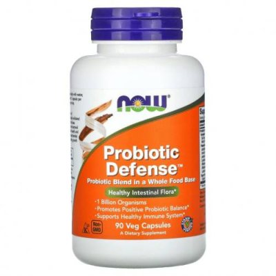 NOW Foods, Probiotic Defense, 90 растительных капсул / Пробиотики | Аптека | V4.Ru: Маркетплейс