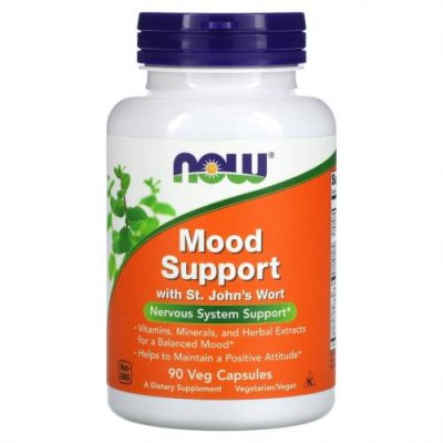 NOW Foods, Mood Support со зверобоем, 90 растительных капсул / Зверобой | Аптека | V4.Ru: Маркетплейс