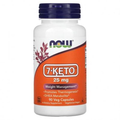 NOW Foods, 7-KETO, 25 мг, 90 растительных капсул / 7-кето | Аптека | V4.Ru: Маркетплейс