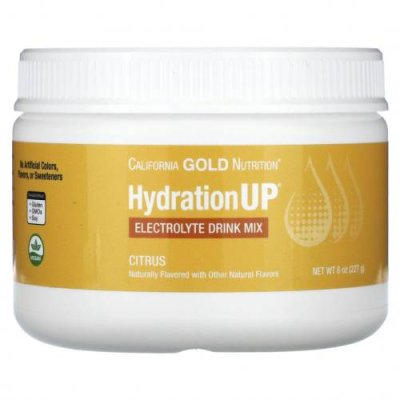 California Gold Nutrition, HydrationUP, порошок для приготовления электролитического напитка, со вкусом цитруса, 227 г (8 унций) / Гидратация и электролиты | Аптека | V4.Ru: Маркетплейс