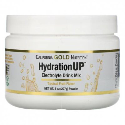 California Gold Nutrition, HydrationUP, порошок для приготовления электролитического напитка, тропические фрукты, 227 г (8 унций) / Гидратация и электролиты | Аптека | V4.Ru: Маркетплейс