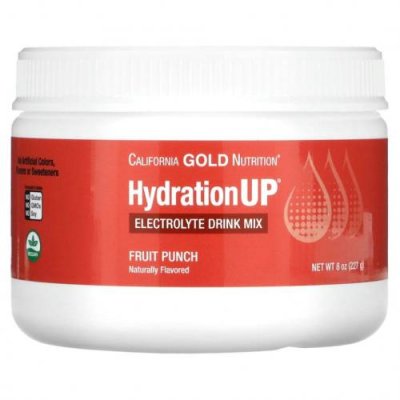 California Gold Nutrition, HydrationUP, порошок для приготовления электролитического напитка, фруктовый пунш, 227 г (8 унций) / Гидратация и электролиты | Аптека | V4.Ru: Маркетплейс