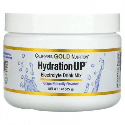 California Gold Nutrition, HydrationUP, порошок для приготовления электролитического напитка, виноград, 227 г (8 унций) / Гидратация и электролиты | Аптека | V4.Ru: Маркетплейс