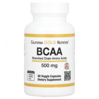 California Gold Nutrition, BCAA, аминокислоты с разветвленными цепями AjiPure®, 500 мг, 60 растительных капсул / BCAA | Аптека | V4.Ru: Маркетплейс