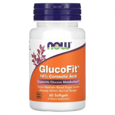 NOW Foods, GlucoFit, 60 мягких желатиновых капсул / Листья банаба | Аптека | V4.Ru: Маркетплейс