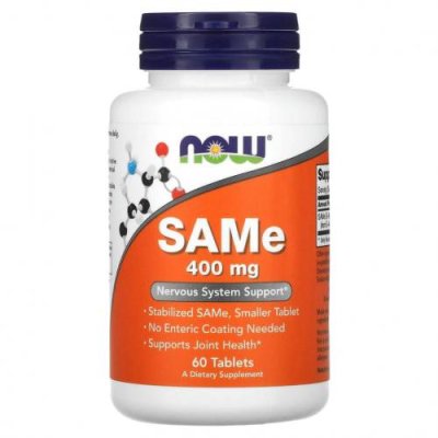 NOW Foods, SAMe, 400 мг, 60 таблеток / SAM-e, Тозилат | Аптека | V4.Ru: Маркетплейс