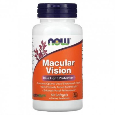 NOW Foods, Macular Vision, Blue Light Protection, 50 Softgels / Рыбий жир омега-3 | Аптека | V4.Ru: Маркетплейс