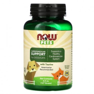 NOW Foods, Pets, добавка для кошек и собак для поддержки сердечно-сосудистой системы, 127 г (4,5 унции) / Витамины и минералы для питомцев | Аптека | V4.Ru: Маркетплейс