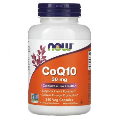 NOW Foods, CoQ10, 30 мг, 240 растительных капсул / Коэнзим Q10 (CoQ10) | Аптека | V4.Ru: Маркетплейс