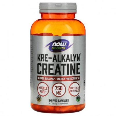 NOW Foods, Kre-Alkalyn Creatine для активного образа жизни, 750 мг, 240 вегетарианских капсул / Буферизованный креатин | Аптека | V4.Ru: Маркетплейс