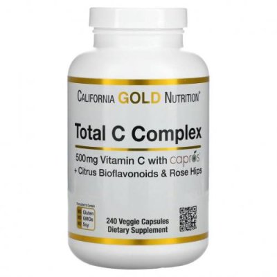 California Gold Nutrition, Total C Complex, 500 мг, 240 растительных капсул / Аскорбиновая кислота | Аптека | V4.Ru: Маркетплейс