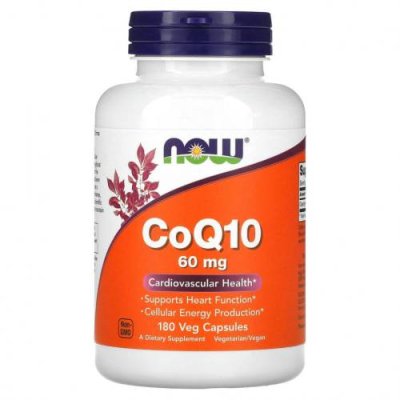 NOW Foods, Коэнзим Q10, 60 мг, 180 вегетарианских капсул / Коэнзим Q10 (CoQ10) | Аптека | V4.Ru: Маркетплейс