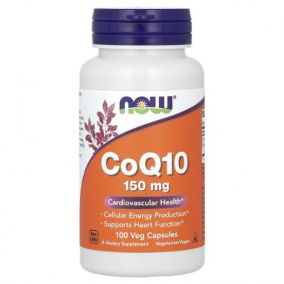 NOW Foods, CoQ10, 150 мг, 100 растительных капсул / Коэнзим Q10 (CoQ10) | Аптека | V4.Ru: Маркетплейс