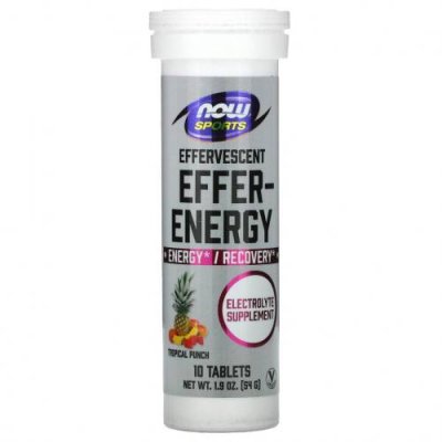 NOW Foods, Sports, Effer-Energy, тропический пунш, 10 таблеток, 54 г (1,9 унции) / Гидратация и электролиты | Аптека | V4.Ru: Маркетплейс