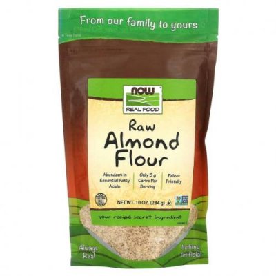 NOW Foods, Real Food, Raw Almond Flour, 10 унций (284 г) / Миндальная мука и продукты | Аптека | V4.Ru: Маркетплейс