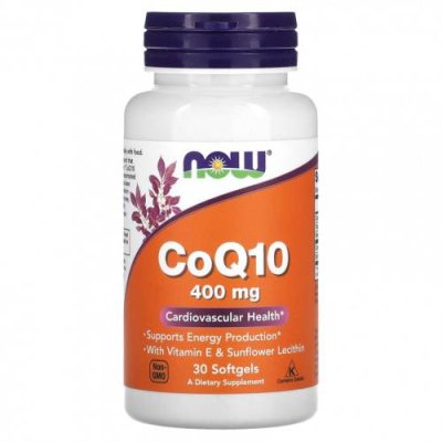 NOW Foods, Коэнзим Q10, 400 мг, 30 мягких таблеток / Коэнзим Q10 (CoQ10) | Аптека | V4.Ru: Маркетплейс