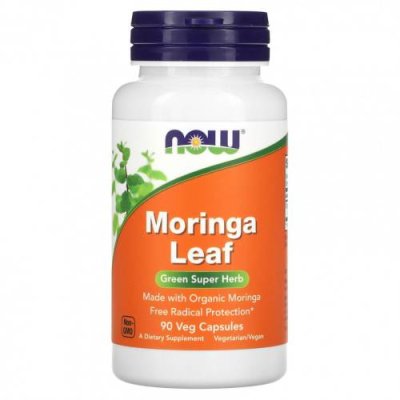 NOW Foods, Moringa Leaf, 90 Veg Capsules / Моринга масличная | Аптека | V4.Ru: Маркетплейс