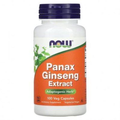 NOW Foods, Экстракт женьшеня (Panax Ginseng), 100 растительных капсул / Женьшень | Аптека | V4.Ru: Маркетплейс