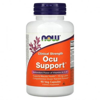 NOW Foods, Clinical Strength Ocu Support, 90 растительных капсул / Лютеин и зеаксантин | Аптека | V4.Ru: Маркетплейс