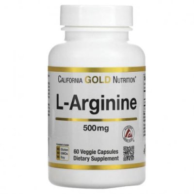 California Gold Nutrition, AjiPure, L-аргинин, 500 мг, 60 растительных капсул / L-аргинин | Аптека | V4.Ru: Маркетплейс