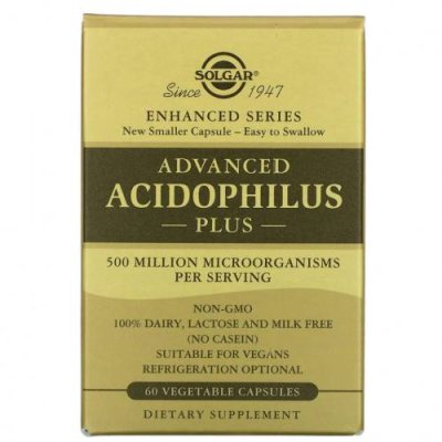 Solgar, Advanced Acidophilus Plus, 60 растительных капсул / Ацидофилин | Аптека | V4.Ru: Маркетплейс