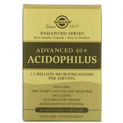 Solgar, Advanced 40+ Acidophilus, 60 растительных капсул / Ацидофилин | Аптека | V4.Ru: Маркетплейс