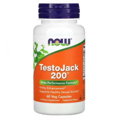 NOW Foods, TestoJack 200, 60 вегетарианских капсул / Тестостерон | Аптека | V4.Ru: Маркетплейс