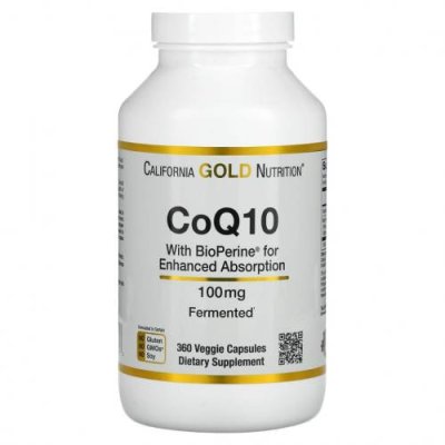 California Gold Nutrition, Коэнзим Q10 класса USP с экстрактом BioPerine, 100 мг, 360 растительных капсул / Коэнзим Q10 (CoQ10) | Аптека | V4.Ru: Маркетплейс