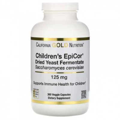 California Gold Nutrition, Children's Epicor, 125 мг, 360 растительных капсул / EpiCor | Аптека | V4.Ru: Маркетплейс