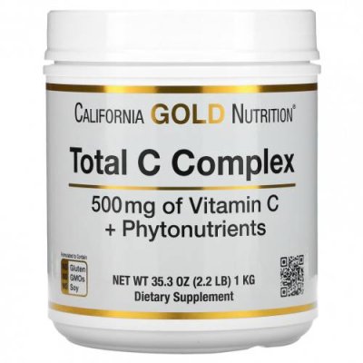 California Gold Nutrition, Total C, комплекс с витамином C + фитонутриенты, 500 мг, 1 кг (2,2 фунта) / Витамин С | Аптека | V4.Ru: Маркетплейс