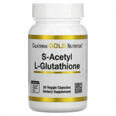 California Gold Nutrition, S-ацетил-L-глутатион, 100 мг, 30 растительных капсул / L-глутатион | Аптека | V4.Ru: Маркетплейс