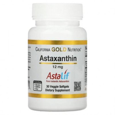 California Gold Nutrition, астаксантин, чистый исландский продукт AstaLif, 12 мг, 30 растительных мягких таблеток / Астаксантин | Аптека | V4.Ru: Маркетплейс