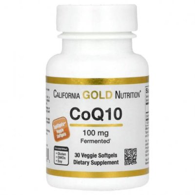 California Gold Nutrition, Коэнзим Q10, 100 мг, 30 растительных капсул / Коэнзим Q10 (CoQ10) | Аптека | V4.Ru: Маркетплейс