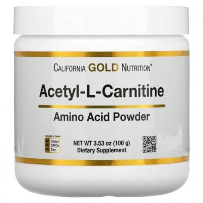 California Gold Nutrition, Ацетил-L-карнитин, порошок аминокислоты, 100 г (3,53 унции) / Ацетил L-карнитин | Аптека | V4.Ru: Маркетплейс