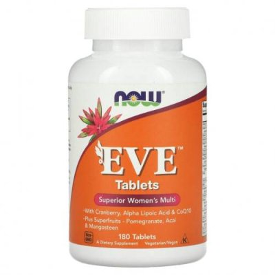 NOW Foods, Таблетки Eve, Улучшенный мультивитаминный комплекс для женщин, 180 таблеток / Женские мультивитамины | Аптека | V4.Ru: Маркетплейс