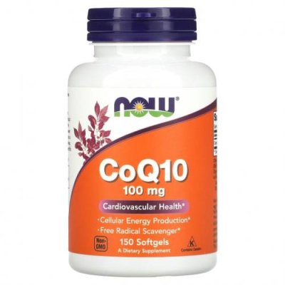 NOW Foods, коэнзим Q10, 100 мг, 150 капсул / Коэнзим Q10 (CoQ10) | Аптека | V4.Ru: Маркетплейс