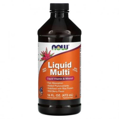 NOW Foods, Пищевая добавка Liquid Multi, со вкусом диких ягод, 16 жидких унций (473 мл) / Мультивитамины | Аптека | V4.Ru: Маркетплейс