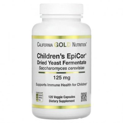 California Gold Nutrition, Children's Epicor, 125 мг, 120 растительных капсул / EpiCor | Аптека | V4.Ru: Маркетплейс