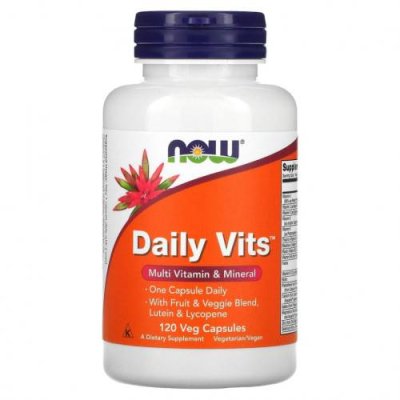 NOW Foods, Daily Vits, мультивитамины и микроэлементы, 120 вегетарианских капсул / Мультивитамины | Аптека | V4.Ru: Маркетплейс