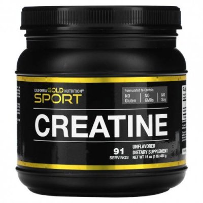 California Gold Nutrition, Creatine Powder, микронизированный моногидрат креатина, Creapure, без запаха, 16 унций (454 г) / Моногидрат креатина | Аптека | V4.Ru: Маркетплейс