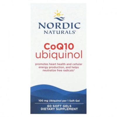 Nordic Naturals, Nordic CoQ10, убихинол, 100 мг, 60 мягких желатиновых капсул / Ubiquinol, CoQ10 | Аптека | V4.Ru: Маркетплейс