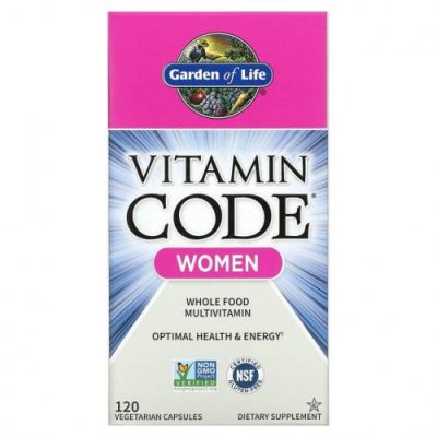 Garden of Life, Vitamin Code, мультивитамины из цельных продуктов для женщин, 120 вегетарианских капсул / Женские мультивитамины | Аптека | V4.Ru: Маркетплейс