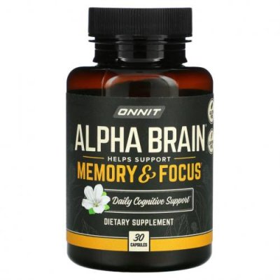 Onnit, Alpha Brain, память и концентрация, 30 капсул / Препараты для памяти и когнитивных функций | Аптека | V4.Ru: Маркетплейс