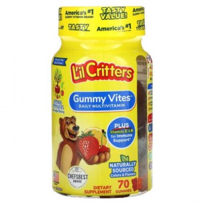 L'il Critters, Gummy Vites, полноценный мультивитаминный комплекс, 70 жевательных конфет / Детские мультивитамины | Аптека | V4.Ru: Маркетплейс